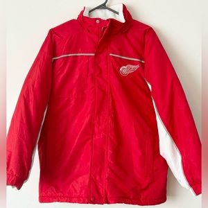 Mighty Mac Sports vtg Detroit Red Wings puffy zip up jacket
